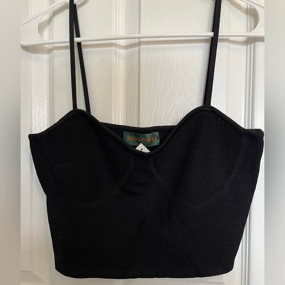 NWT SIGNATURE 8 BLACK TANK BRA STYLE SIZE LARGE